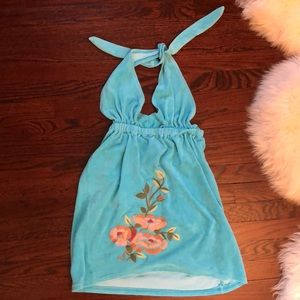 Towel Material Bathing Suit Cover Up Halter